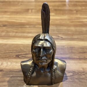Vintage Native American Bust Coin Bank